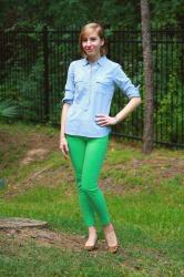 Daily Look: Aquamarine and Grassy Green