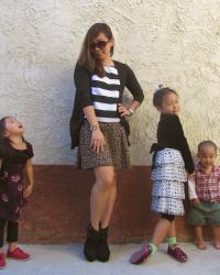 Leopard, Stripes, Faux Leather and a Flower Girl