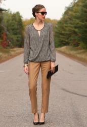 Draped crossover blouse