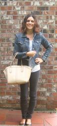 Casual Looks: Jeggings, White Tee & Jean Jacket