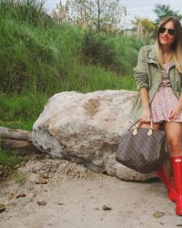 Red boots.
