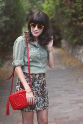 army shirt & tapestry skirt