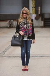 Floral Zebra Print Scarf