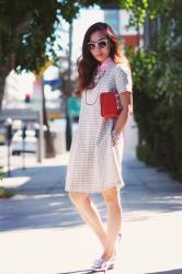 In the Holiday Mood: ’60s-inspired Dress + Cheerful Jewelry
