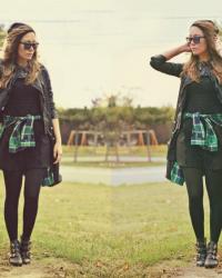 Plaid Shirt & Leather for Tuesday
