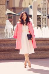 Neiman Marcus Fashion Presentation and Photo Shoot Day: All White with Pink Coat