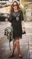 Street-slip dress with lace