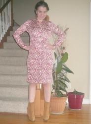Pink+Plum Geometric-Print Shirtdress with Fringe Boots.