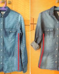 D.I.Y. princess cut on denim shirt