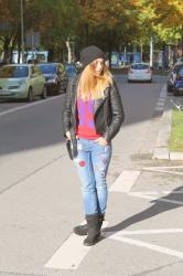 Patched jeans