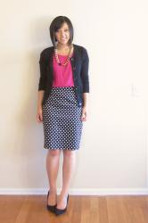 How to Wear a Polka Dot Pencil Skirt in Any Season
