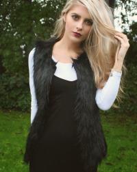 faux fur gillet & kitten ears 