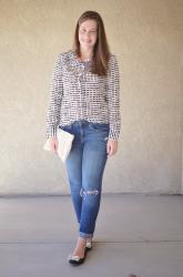 white, black, & blue jeans
