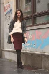 Pencil Skirt and Fluffy Sweater