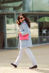Cold Weather Ready: Pastel Blue Coat