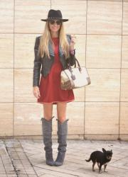 Hats Trend & Burgundy Dress