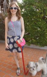 Tank, Roxy Printed Skirt, Pink MbMJ Karlie Bag | Purple Tee, Pencil Skirt, Mulberry Foggy Grey Alexa