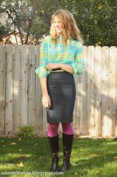 Pastel Plaid & Colored Tights