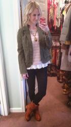 Army Green with Ruffles...and the latest Anthropologie Sale!