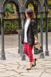 Red plaid pants