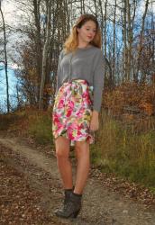 Slouchy T-shirt with a Draped Skirt
