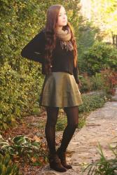 Miss Olive // Faux Leather Skirt