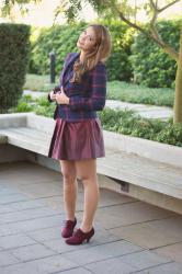 Plaid Blazer and Ankle Booties 