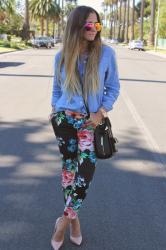 Outfit Post: Florals & Chambray