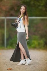  Side Split Maxi Skirt