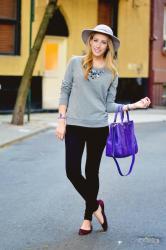 Casual Friday | Embellished Sweater + Felt Hat