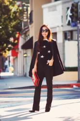 Seeing Stars: Flare Pants and Knit Star Print Top