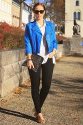cobalt blue leather jacket
