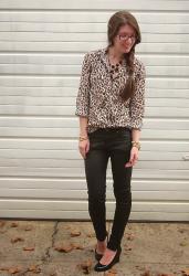 Coated Skinnies + Leopard Shirts