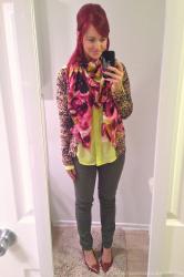 Outfit of the Day | Floral & Leopard, Neon & Cargo Pants