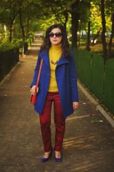 The cobalt blue overcoat