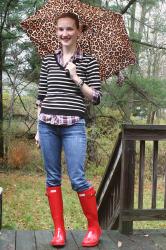 What I Wore: Red Wellies