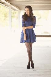 The blue lace dress