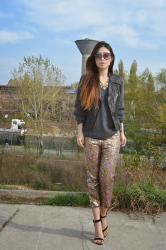 Brocade Gold Pant with Firmoo