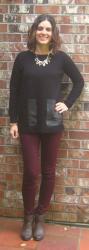 Boyfriend Sweater & Yes My Burgundy Jeggings!!!!!