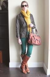 Hunter Green + Yellow + Burnt Orange