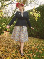 40's floral HOUSE DRESS