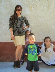 Camouflage Cut-Out Sweater, Black Pony Boots and Prayers 