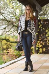 Aztec print cardigan