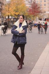 Black and Navy, Biker Coat