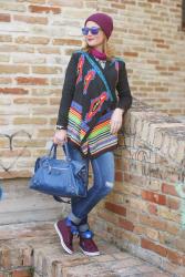 Colorful aztec street style