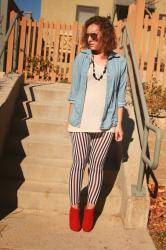 Mission #22, Day 5---Striped Leggings and a LINK UP