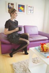 {Outfit}: Bold tights at work