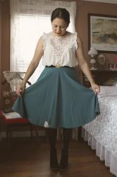 Sunday Best: Teal patched skirt