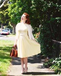 palest yellow 1940's vintage dresses and big big travel plans for our honeymoon!