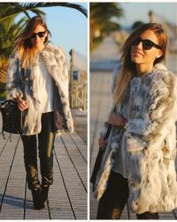 Fur coat.